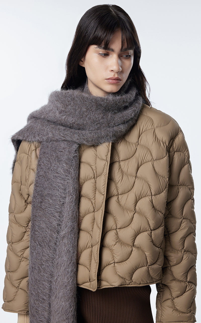 Coat / JNBY Relaxed Crewneck Down Coat Brown