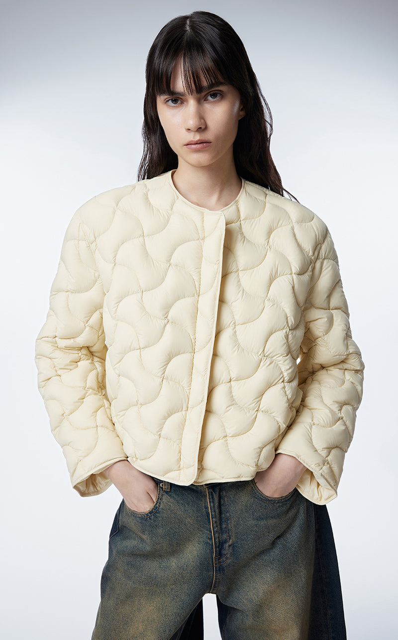 Coat / JNBY Relaxed Crewneck Down Coat Yellow