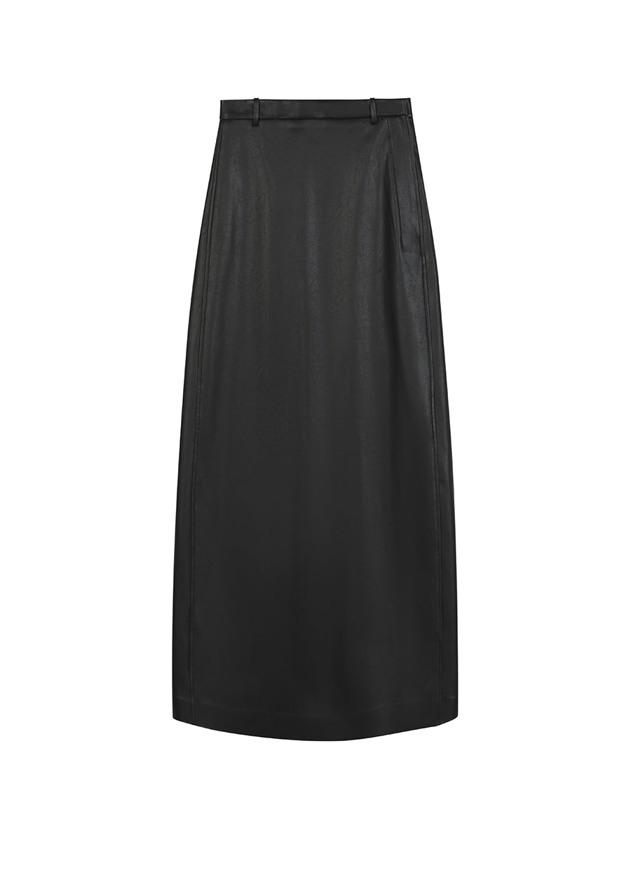 Skirt / JNBY Faux Leather Maxi Skirt Black