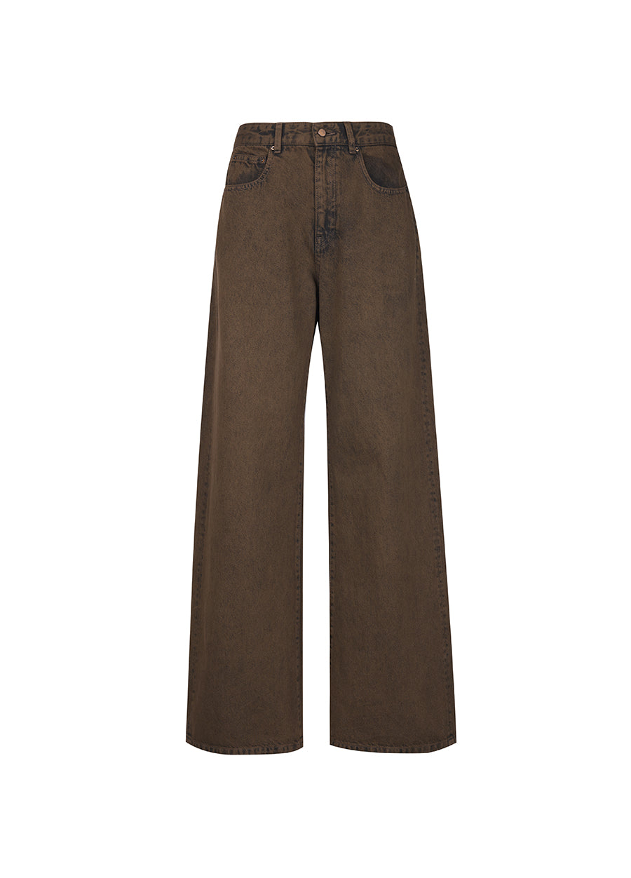 Pants / JNBY Retro Relaxed Washed Jeans Brown