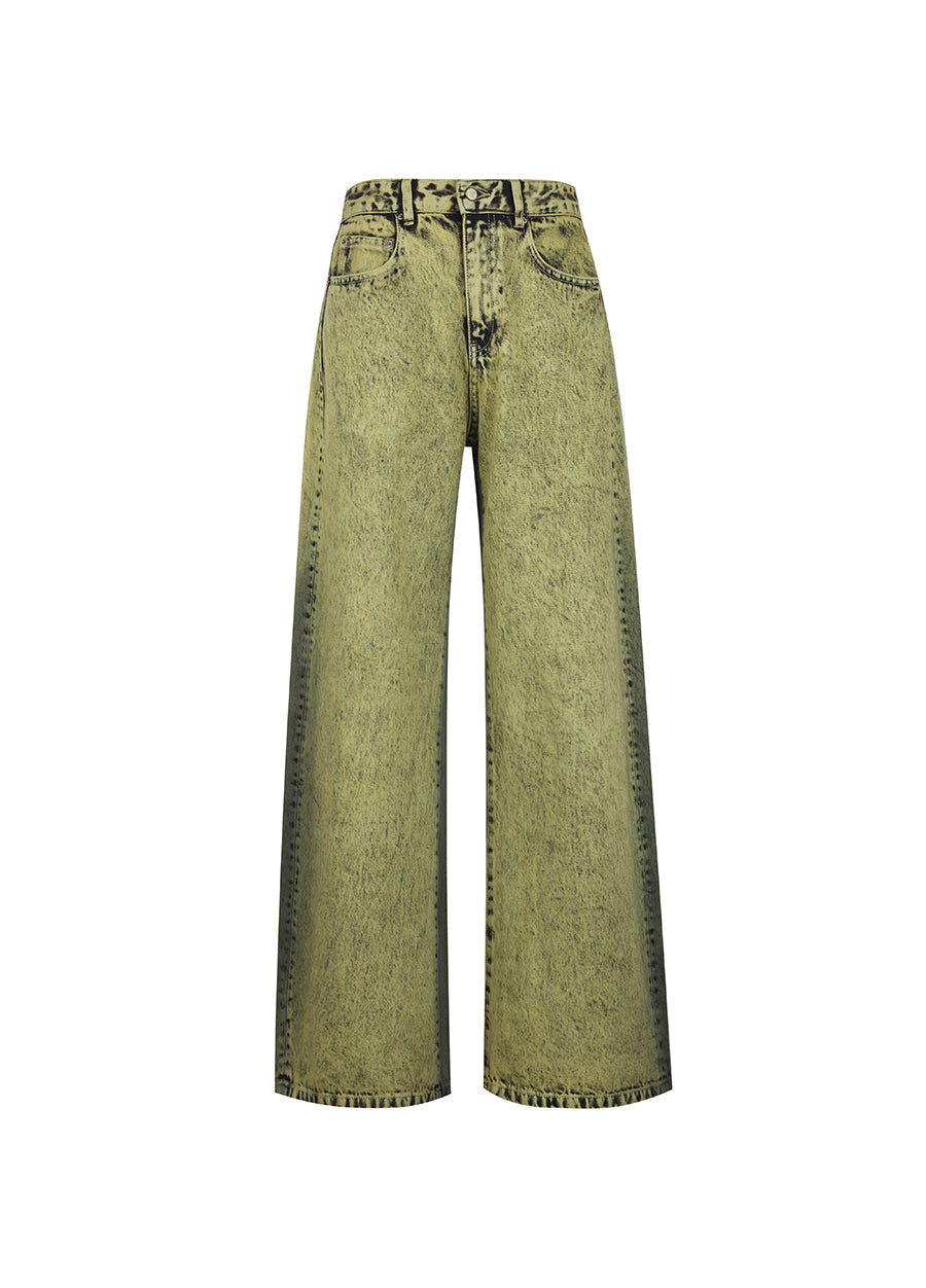Pants / JNBY Retro Relaxed Washed Jeans Green