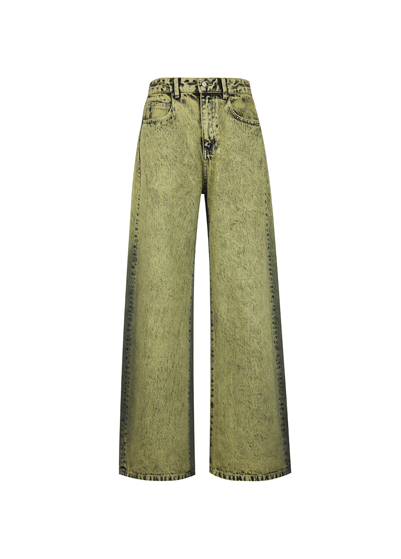Pants / JNBY Retro Relaxed Washed Jeans Green