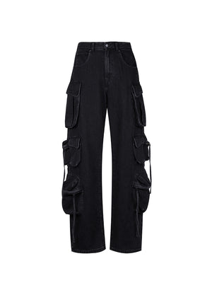Pants / JNBY Cotton Cargo Jeans with Big Pockets Black