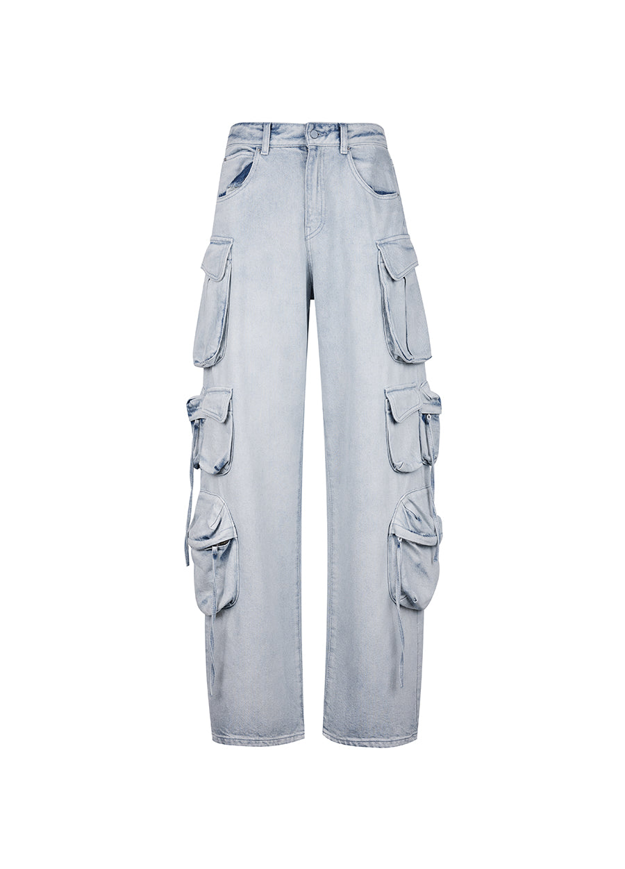 Pants / JNBY Cotton Cargo Jeans with Big Pockets Blue