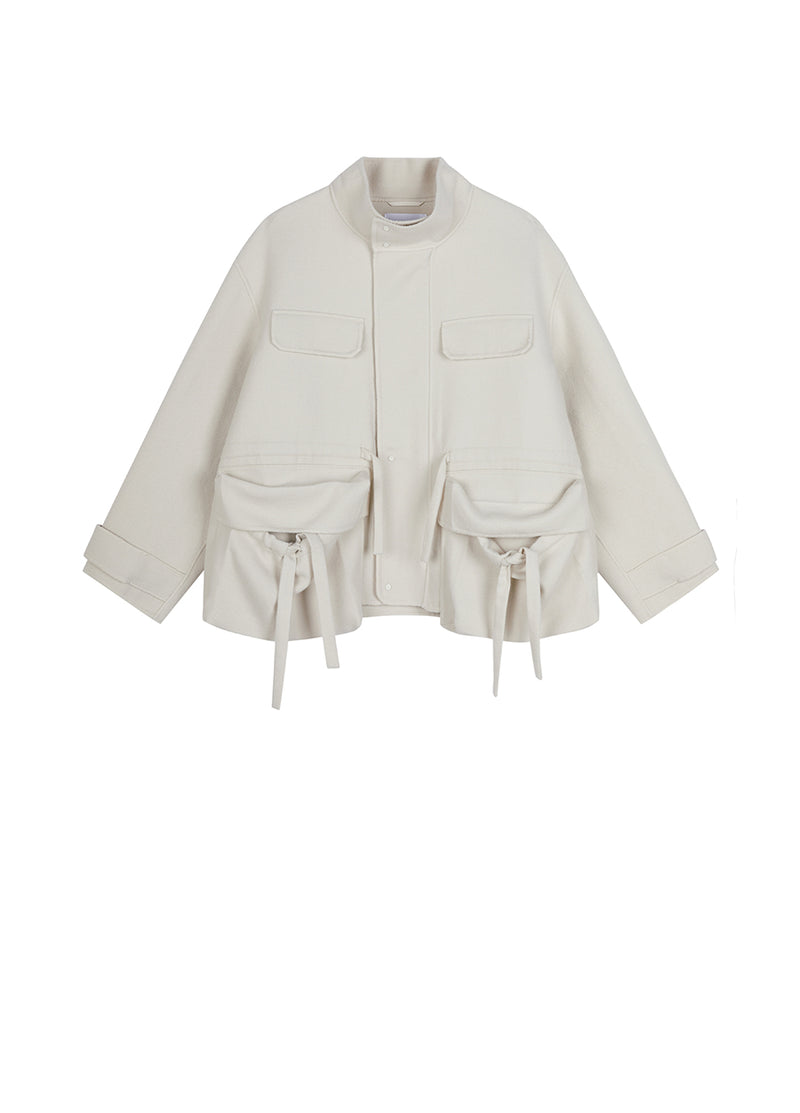 Coat / JNBY Loose-fit Big-pocket Design Wool Jacket