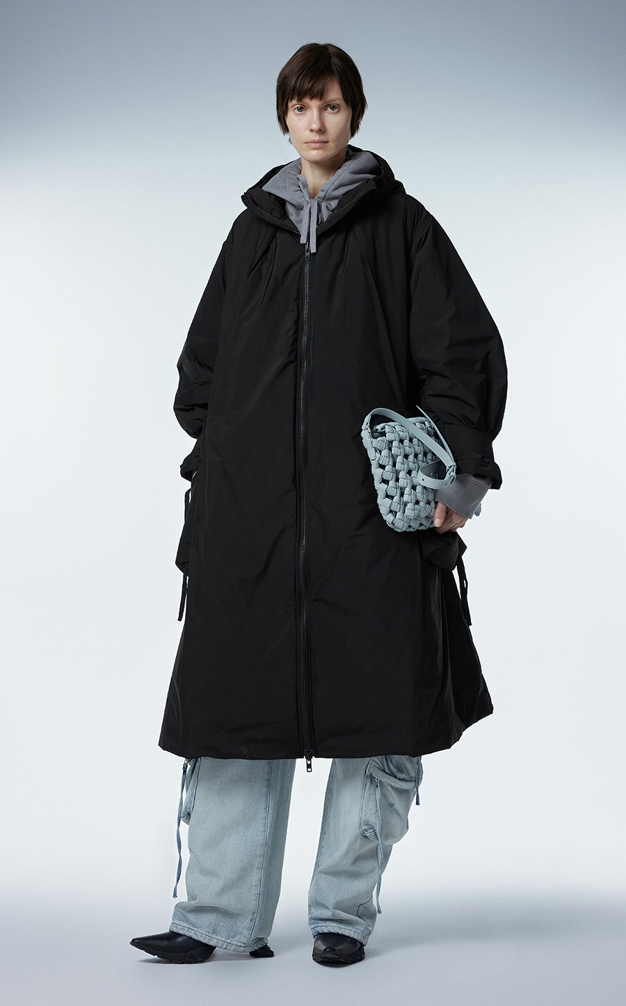 Coat / JNBY Hooded Cargo Down Coat Black