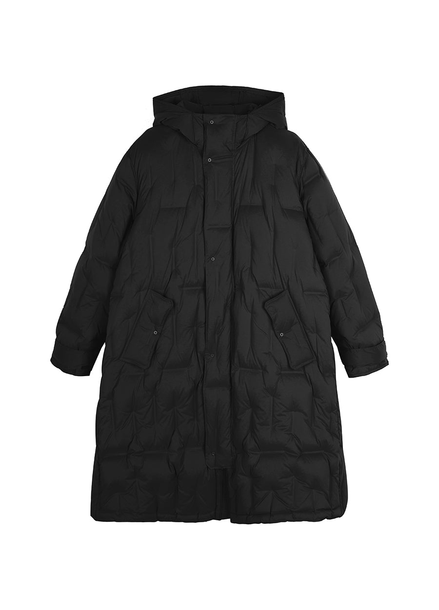 Coat / JNBY Knee-length Asymmetric Hooded Down Coat