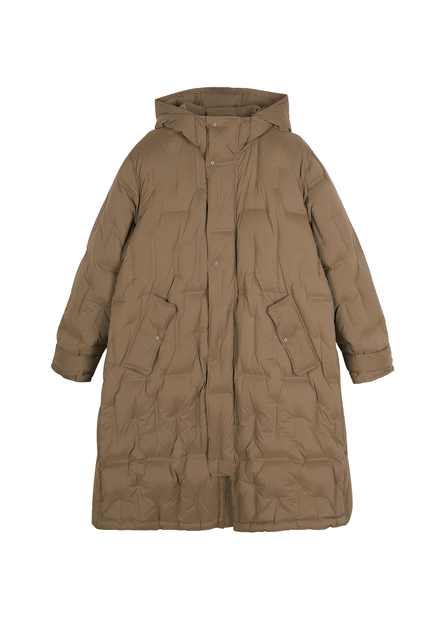 Coat / JNBY Knee-length Asymmetric Hooded Down Coat