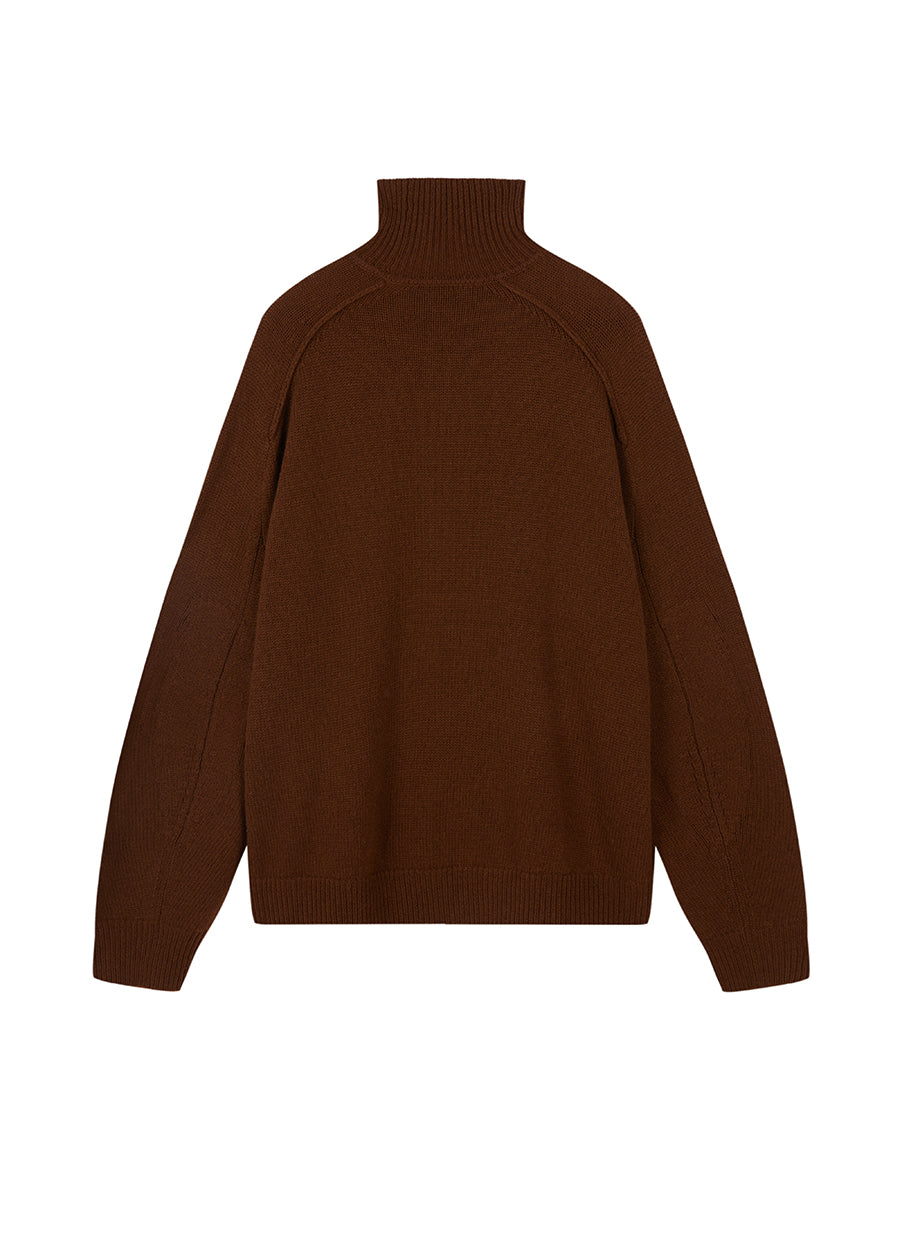 Sweater / JNBY Raglan-Sleeve Wool Sweater Brown