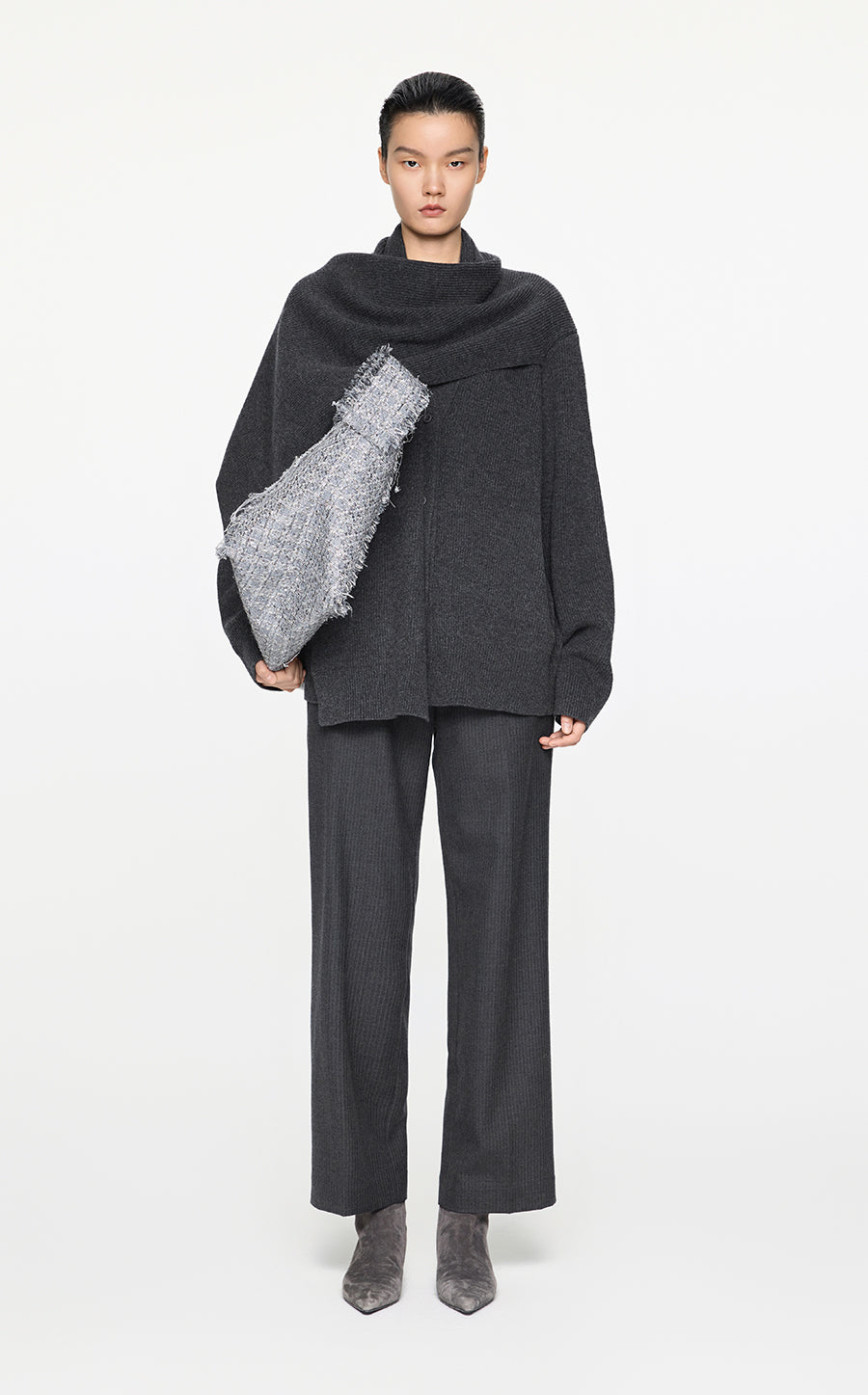 Sweater / JNBY Relaxed Wool Cape Cardigan Black