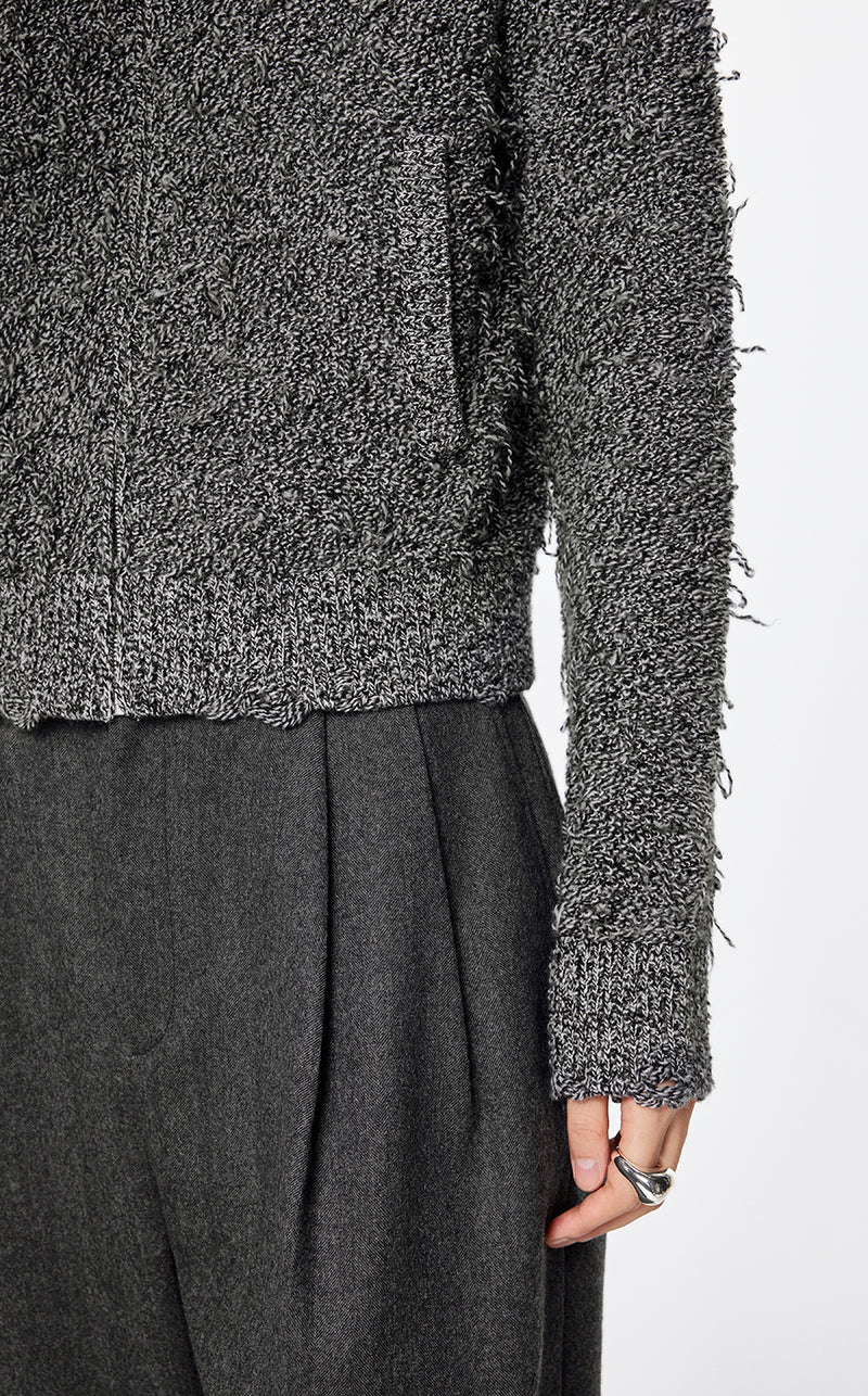 Sweater / JNBY Zip-Up Wool Knitted Cardigan