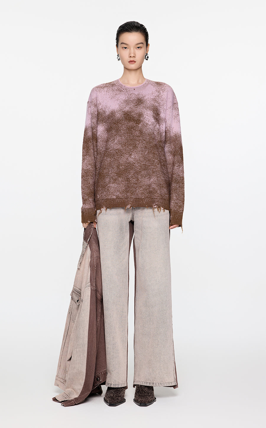 Sweater / JNBY Oversize Brushed-Effect Jumper Pink