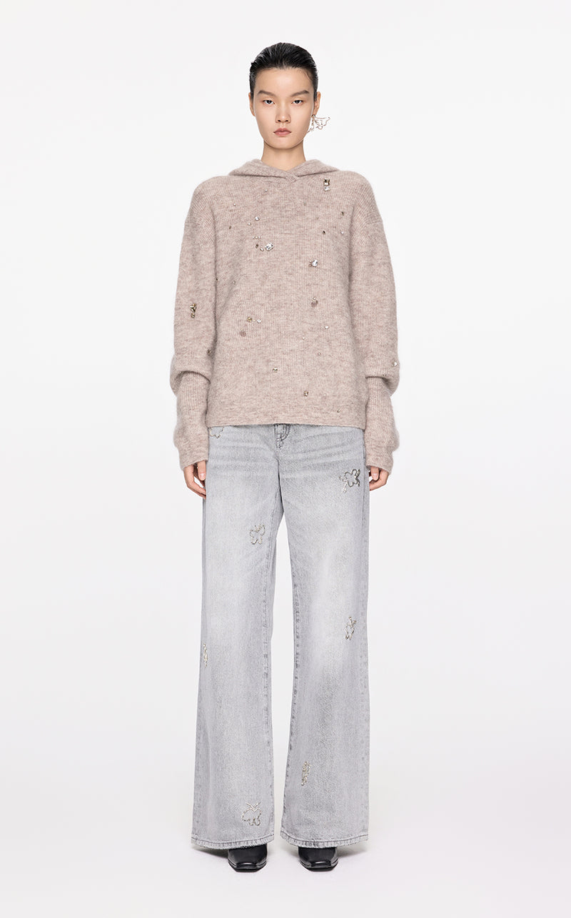 Sweater / JNBY Relaxed Hooded Sweater Khaki
