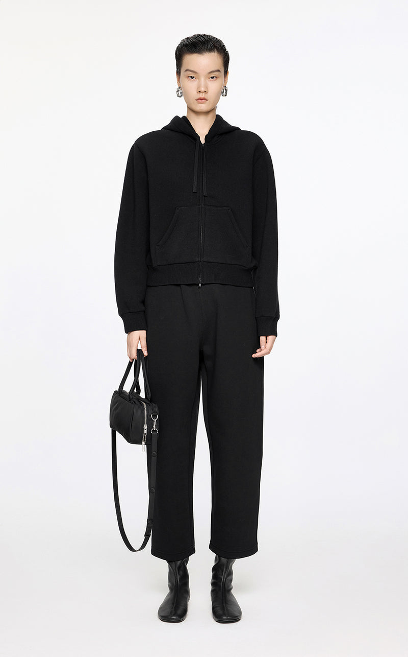 Sweatshirt / JNBY Relaxed Wool-Blend Hoodie Black