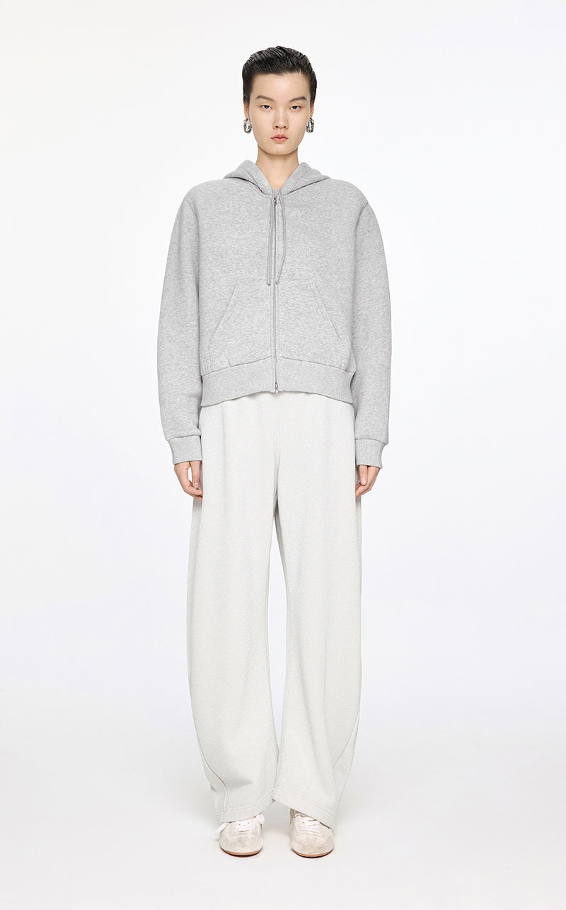 Sweatshirt / JNBY Relaxed Wool-Blend Hoodie Grey