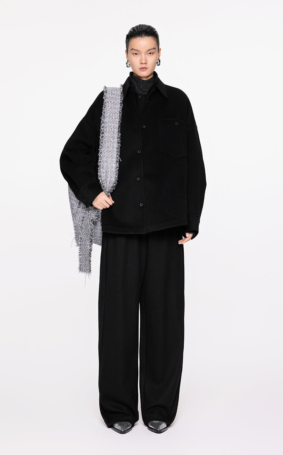 Coat / JNBY Oversized Wool-cashmere Jacket Black