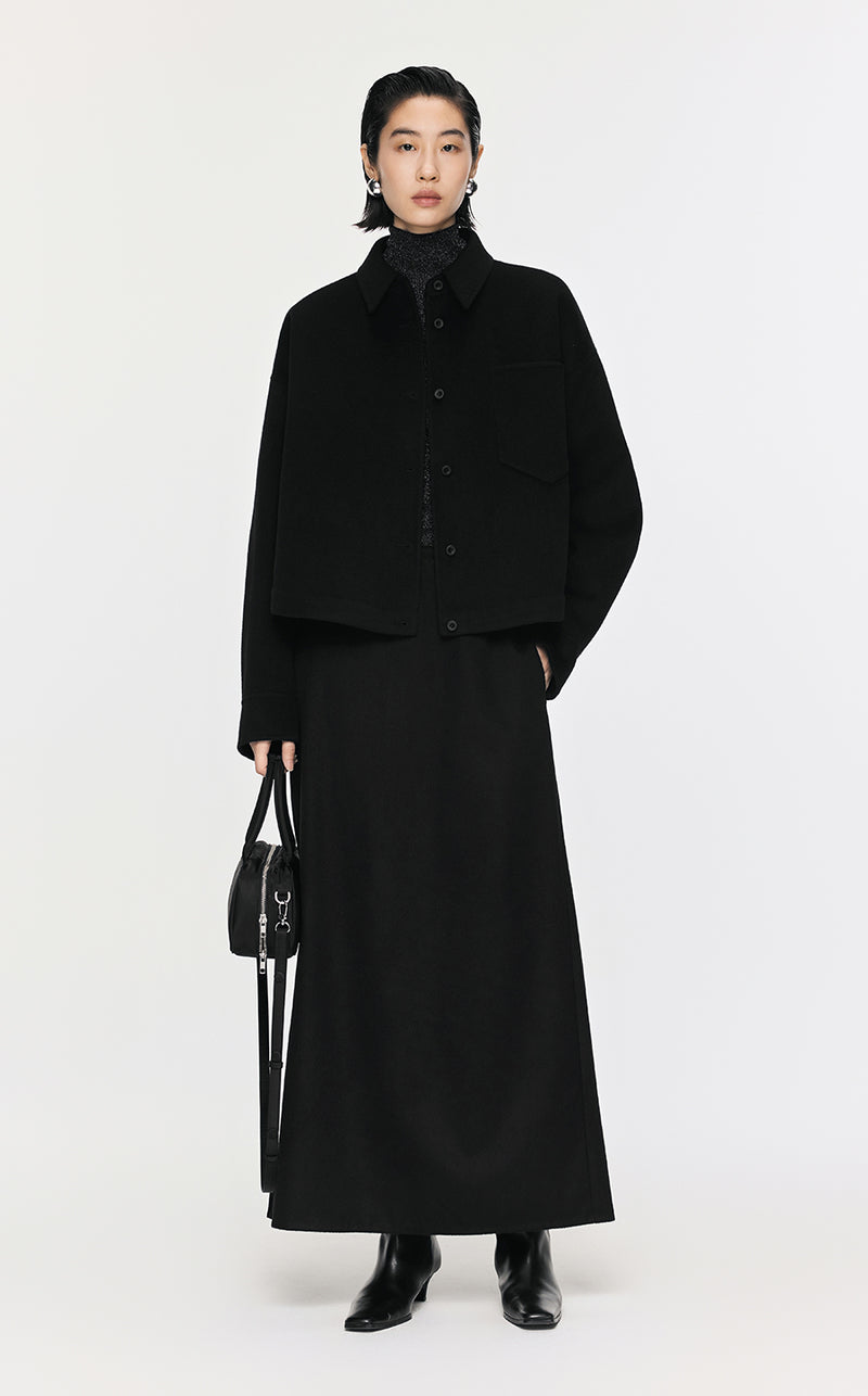 Coat / JNBY A-shape Wool-cashmere Coat Black
