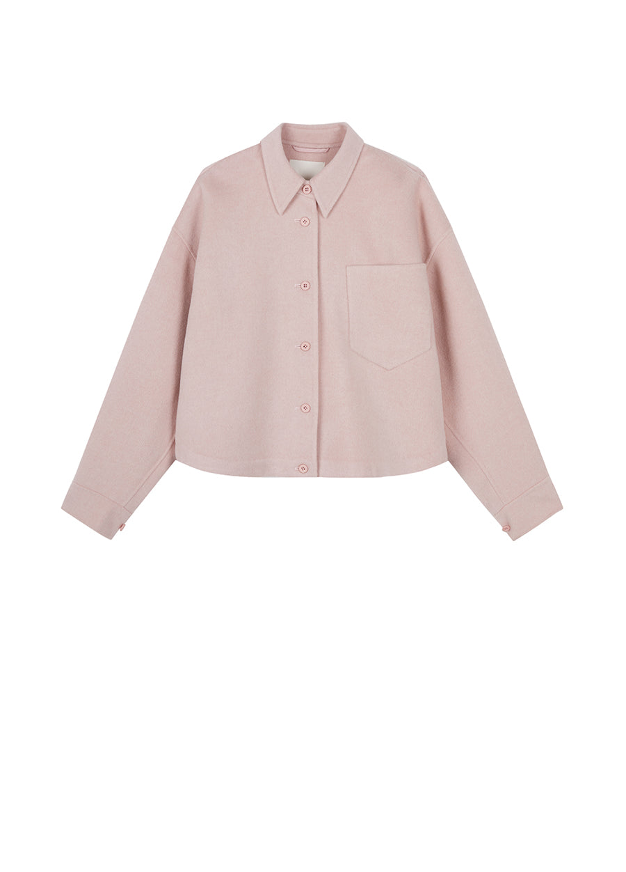 Coat / JNBY A-shape Wool-cashmere Coat Pink