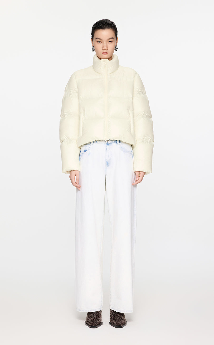 Coat / JNBY Relaxed Stand Collar Down Coat Yellow