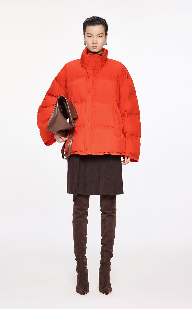 Coat / JNBY Oversize Stand Collar Down Coat Red