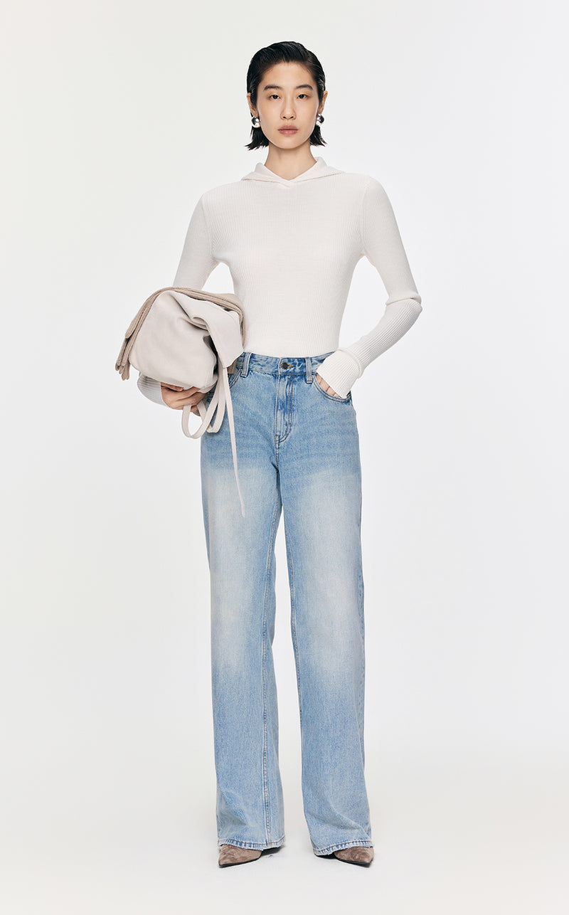 Pants / JNBY Flared Cotton Jeans Blue