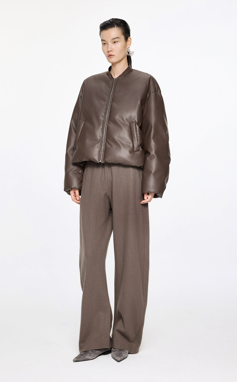 Pants / JNBY Elasticated-Waist Wool Track Pants Brown