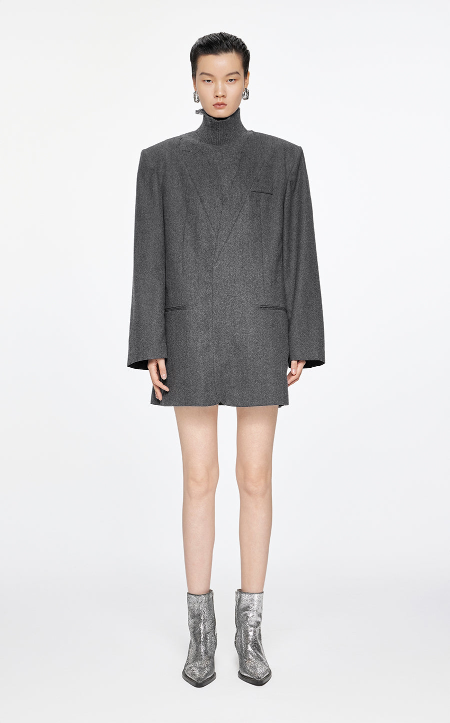 Dress / JNBY High-Necked Blazer Dress Grey
