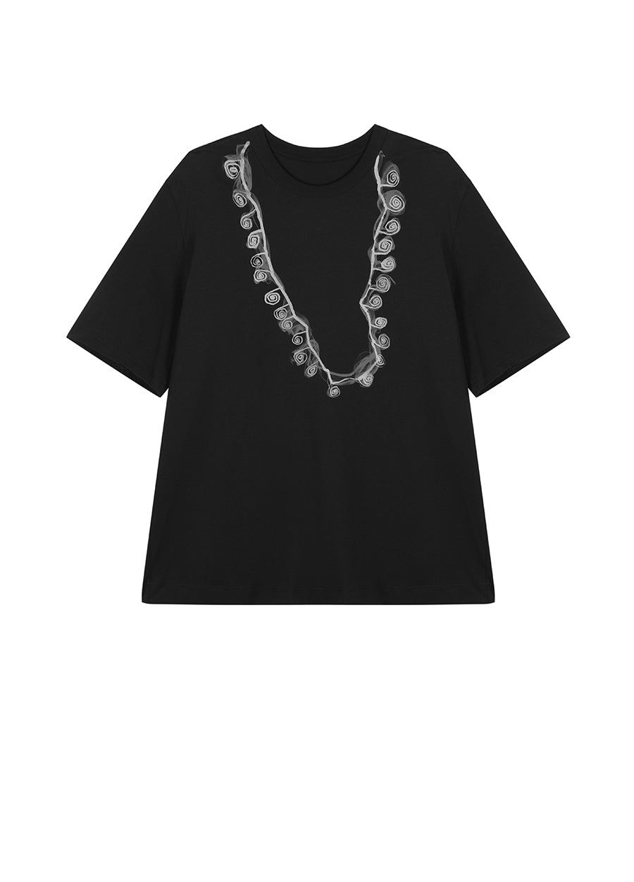T-shirt / JNBY Relaxed-fit Cotton Printed T-shirt￡¨Spring 24￡?