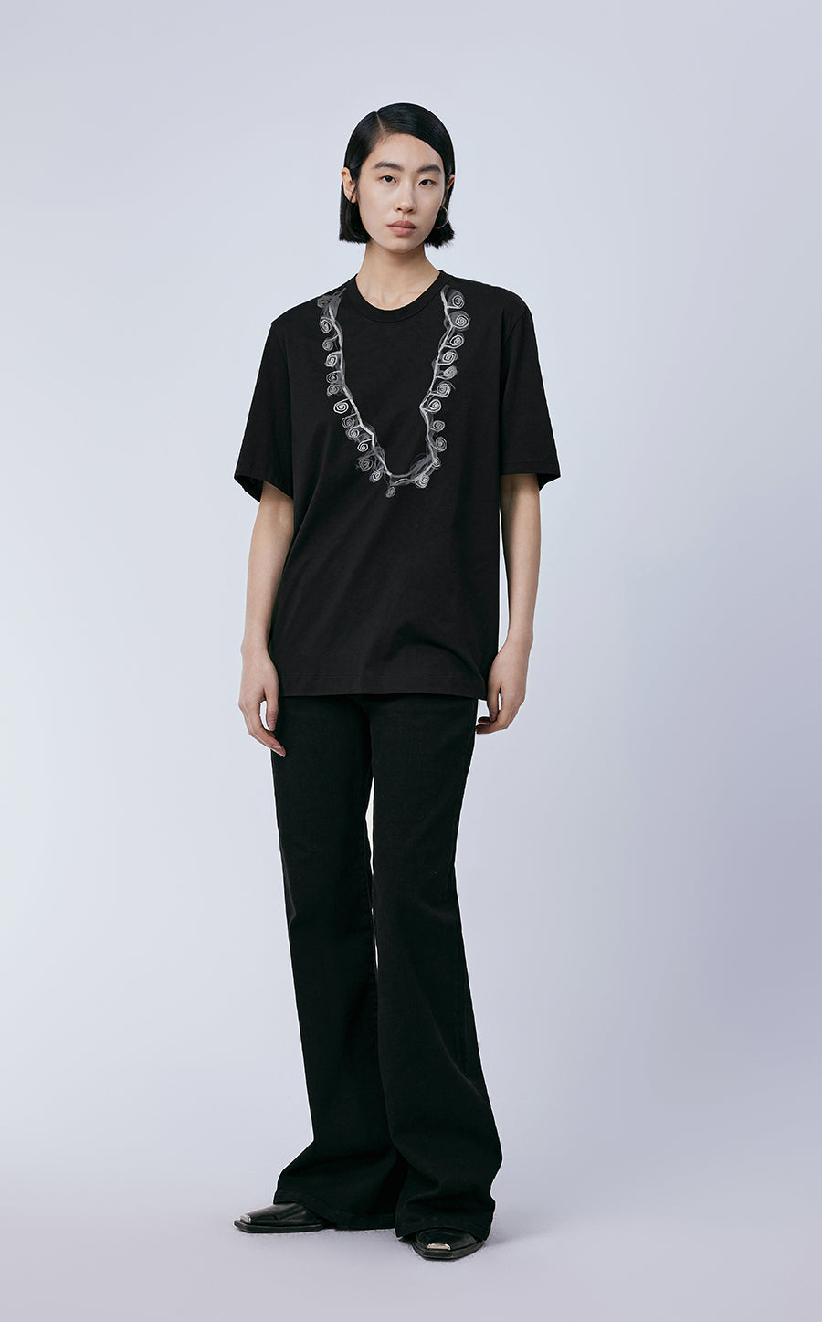 T-shirt / JNBY Miao-inspired Prints Relaxed-fit T-shirt Black