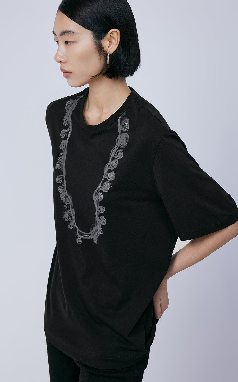T-shirt / JNBY Relaxed-fit Cotton Printed T-shirt￡¨Spring 24￡?