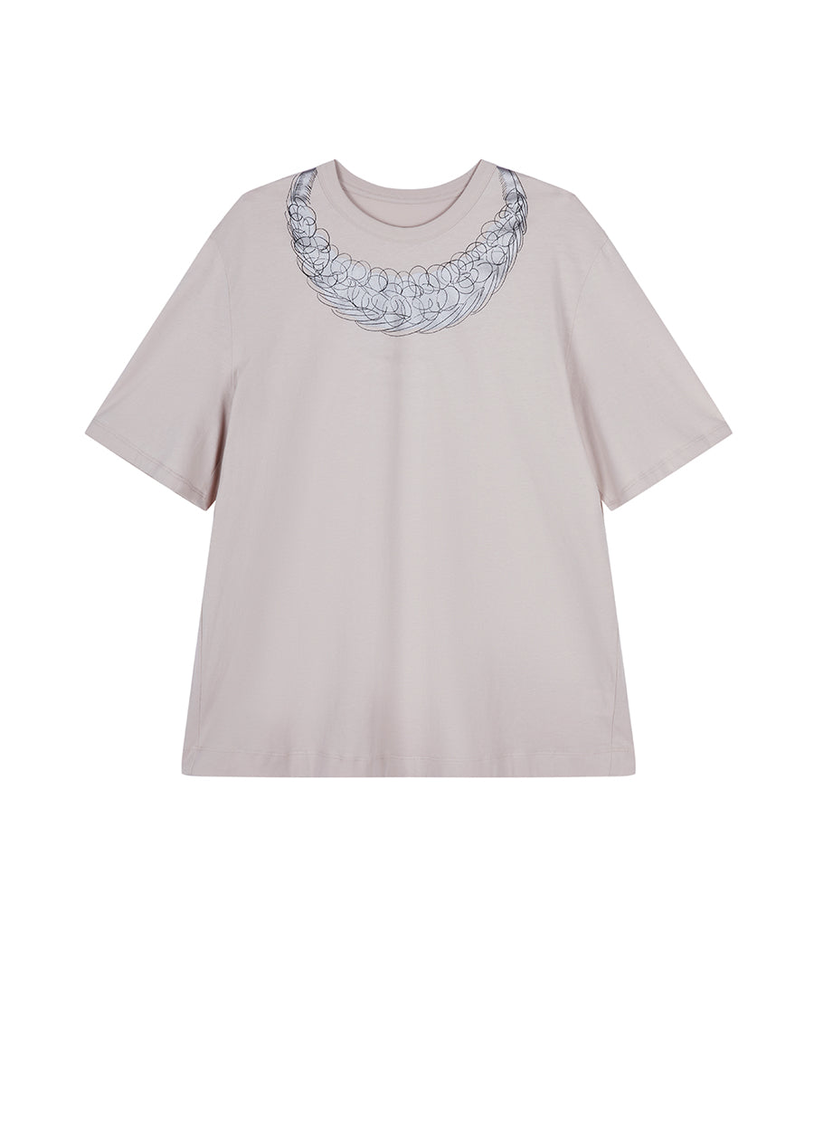 T-shirt / JNBY Relaxed-fit Cotton Printed T-shirt￡¨Spring 24￡?