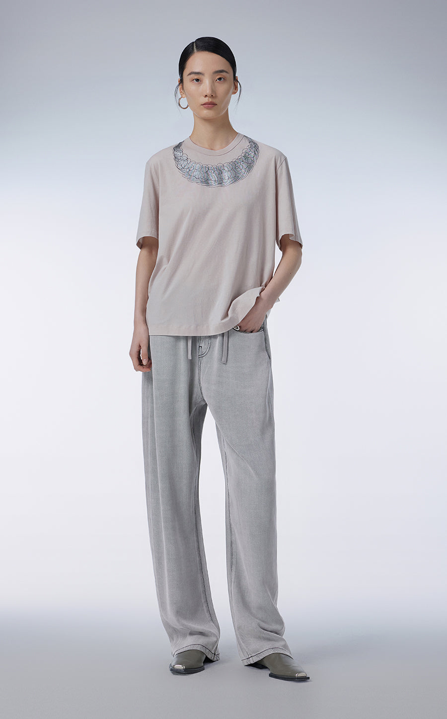 T-shirt / JNBY Relaxed-fit Cotton Printed T-shirt￡¨Spring 24￡?