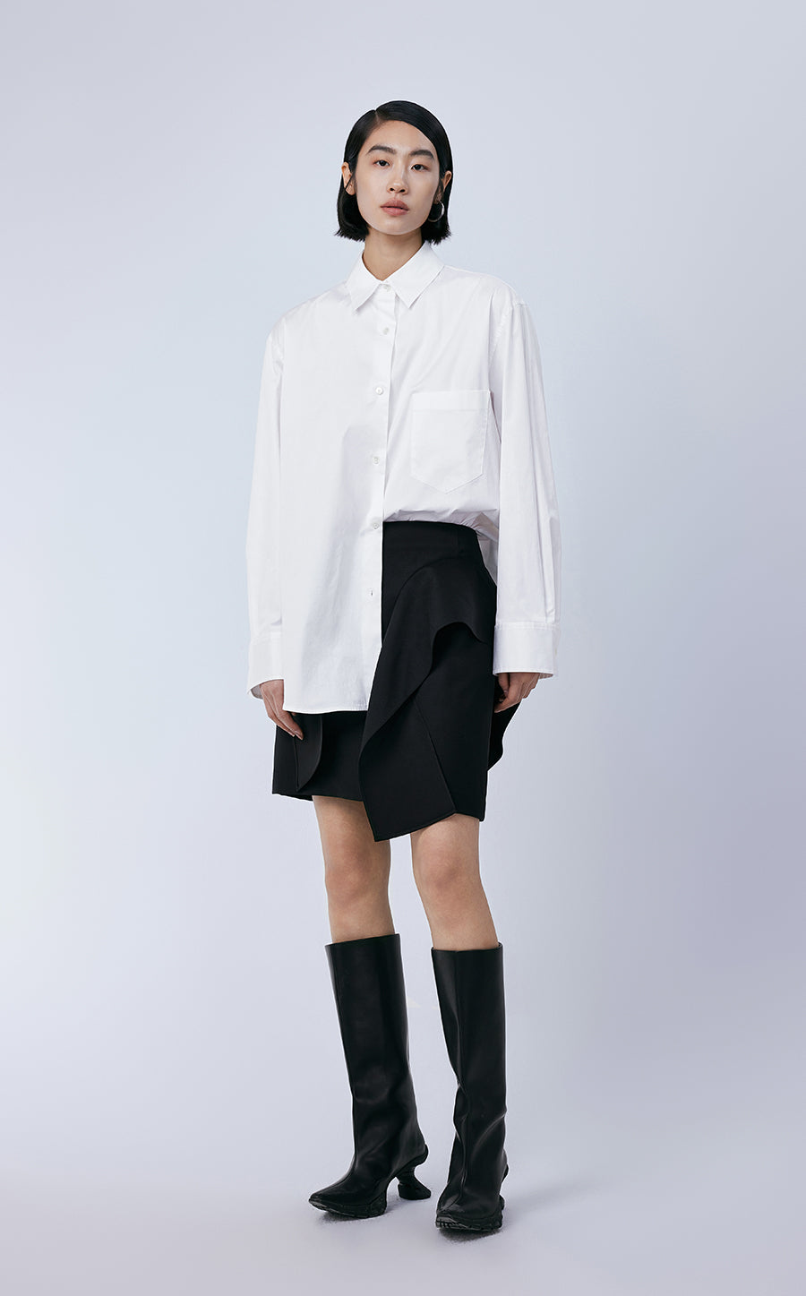 Shirt / JNBY Oversize Cotton Minimalism Shirt White