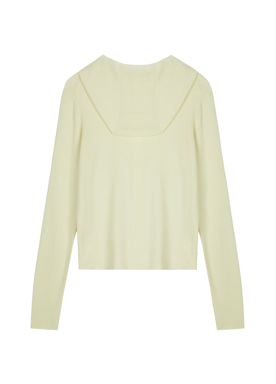 Cardigan / JNBY Wool Knit Hooded Cropped Cardigan￡¨Spring 24￡?