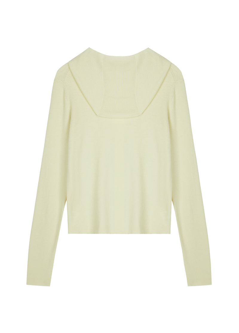 Cardigan / JNBY Wool Knit Hooded Cropped Cardigan￡¨Spring 24￡?