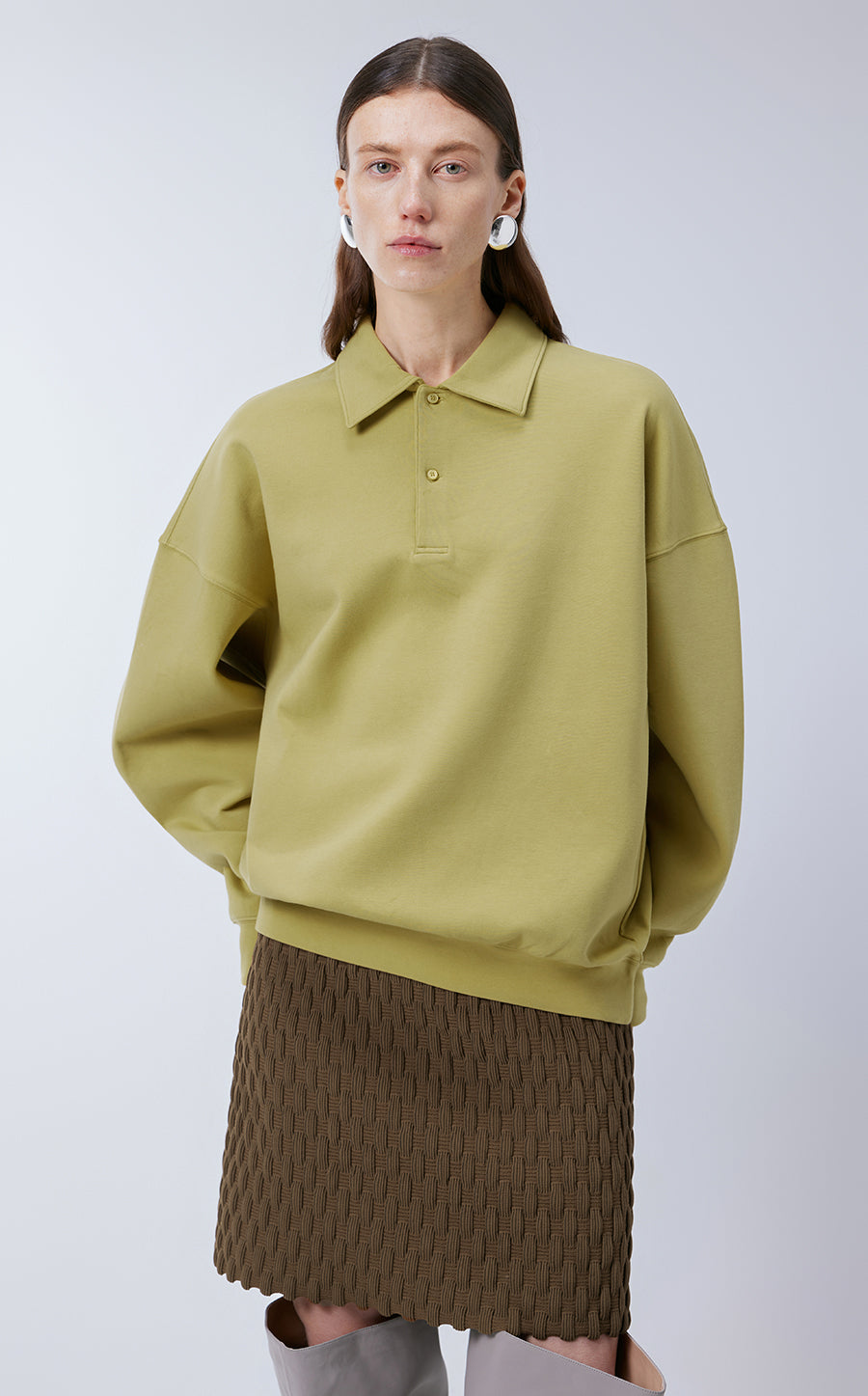 Sweatershirt / JNBY Cotton Polo Collar Relaxed-fit Hoodie￡¨Spring 24￡?