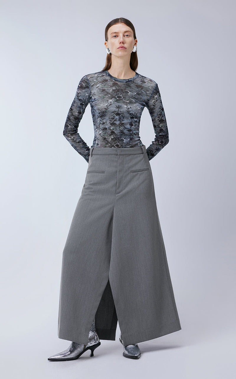 T-shirt / JNBY Slim-fit Miao-inspired Prints T-shirt Grey S