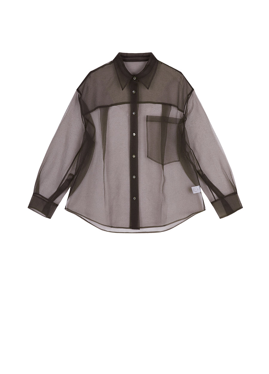 トップス JNBY sheer nylon second skin top Shirt / JNBY Oversized See-through Shirt