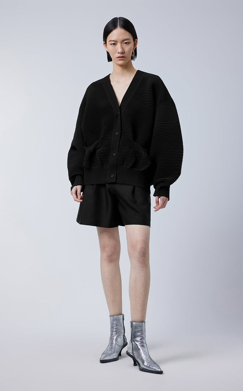 Sweater / JNBY Relaxed Jacquard Mid-length Cardigan Black