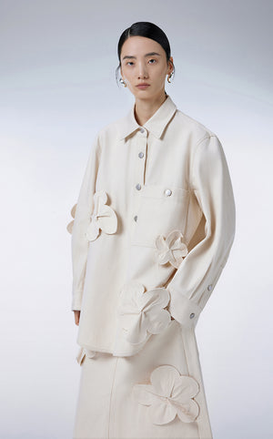 Coat / (ESG) JNBY Oversized 3D-floral Jacket FloralWhite