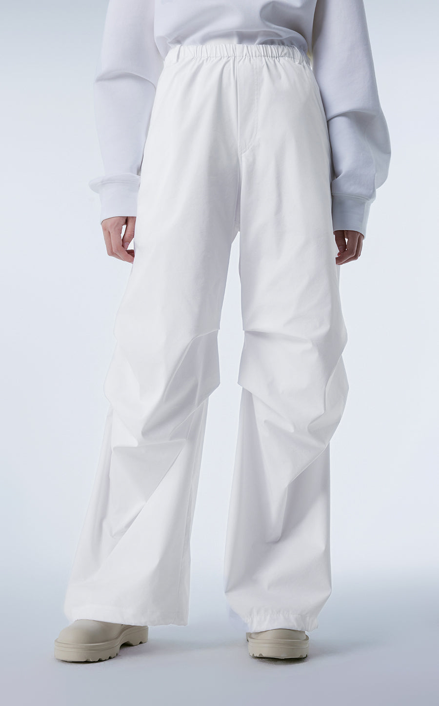 Pants / JNBY Gathered-detail Wide-leg Pants White