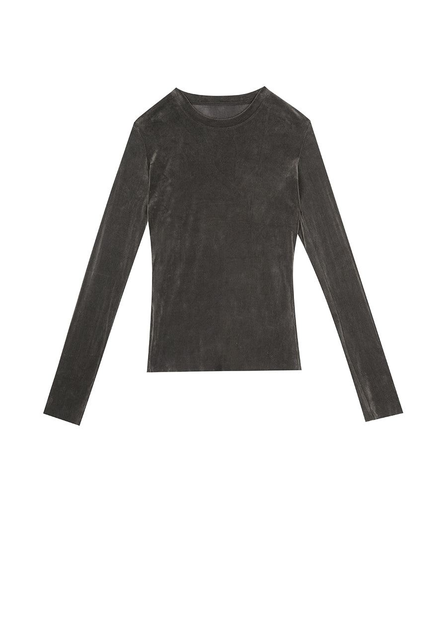 T-shirt / JNBY Slim-fit Long-sleeve T-shirt grey21