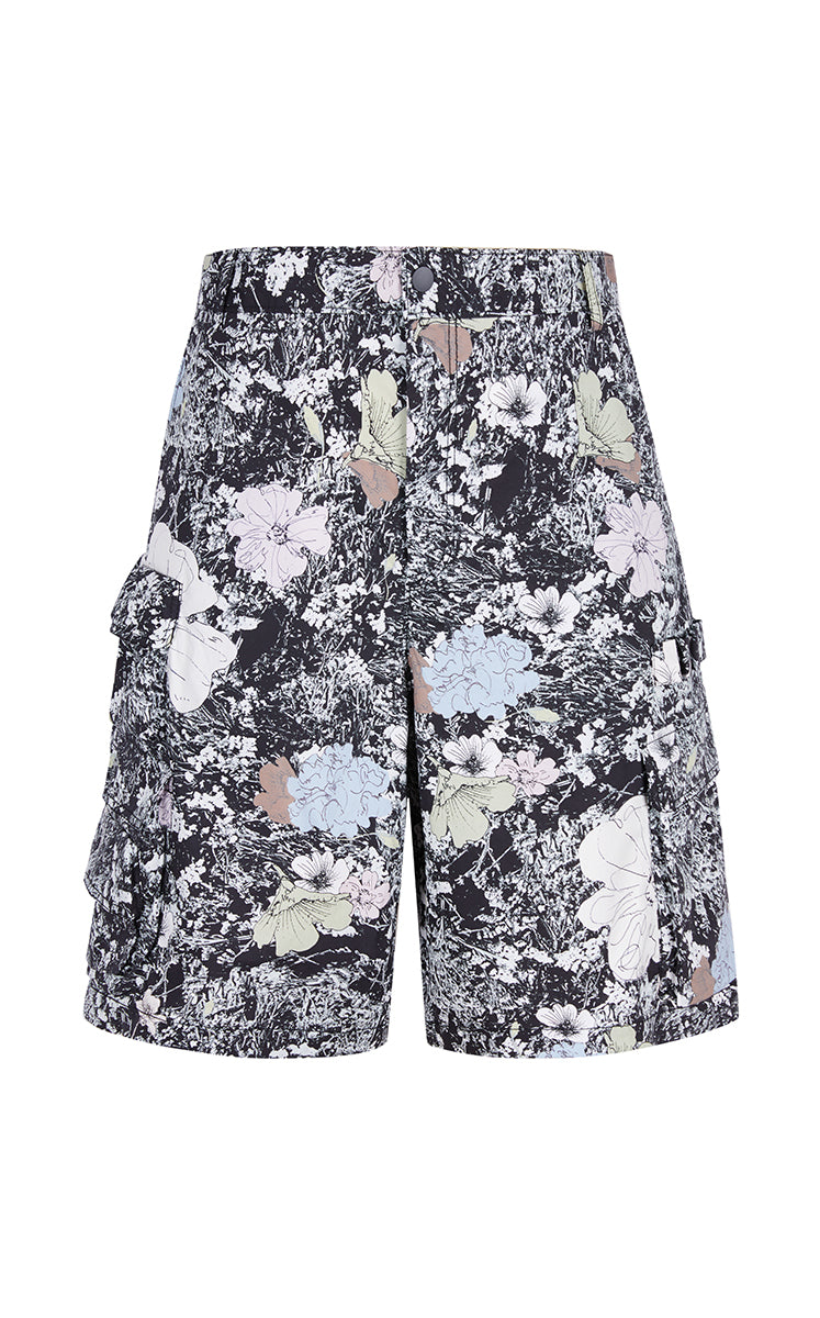 Shorts / JNBY Floral Print Straight Cotton Shorts