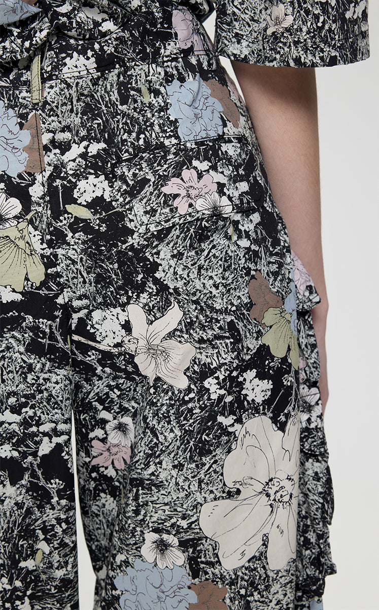 Shorts / JNBY Floral Print Straight Cotton Shorts