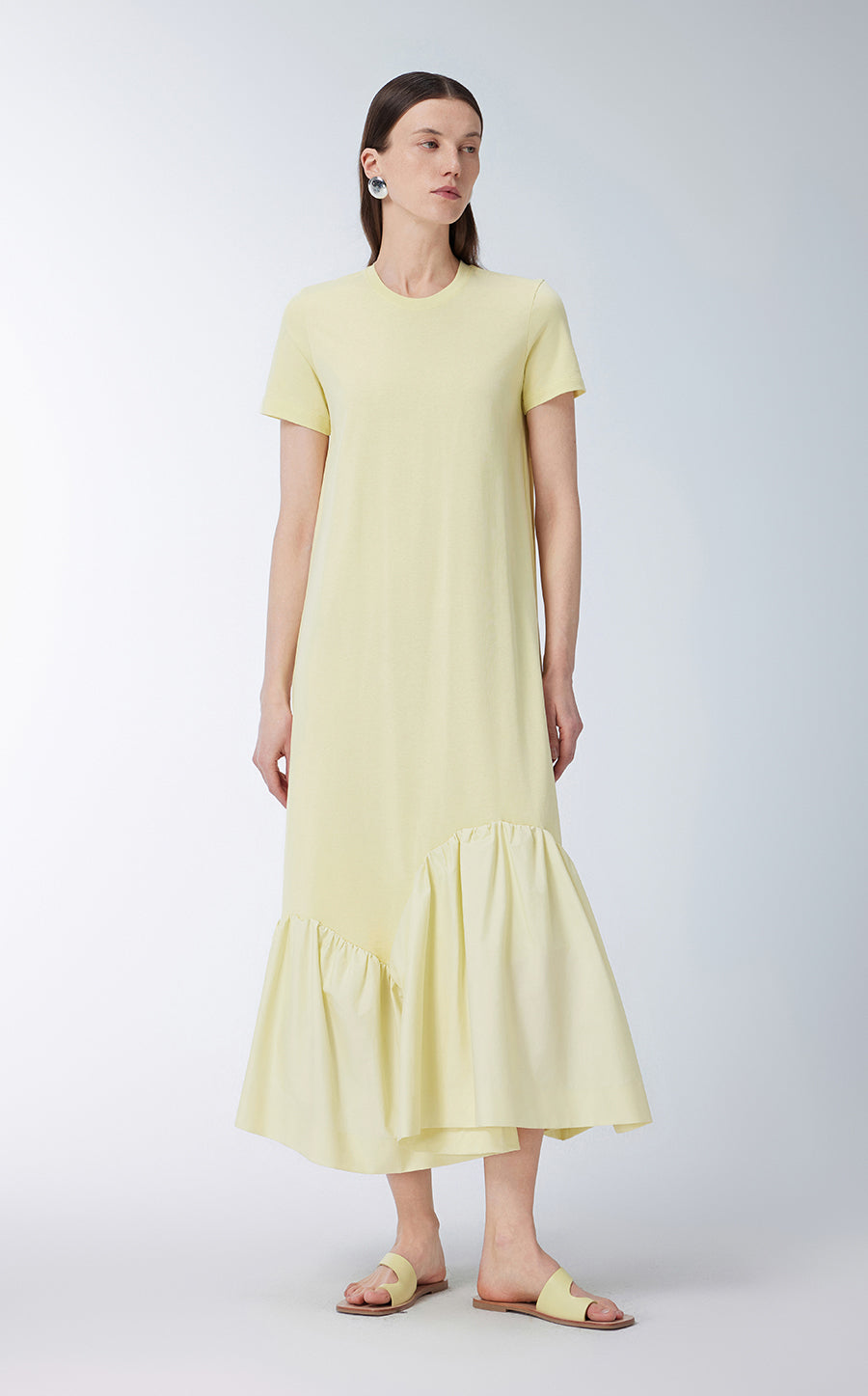 Dress / JNBY Short-sleeve Spliced Cotton Dress Cornsilk