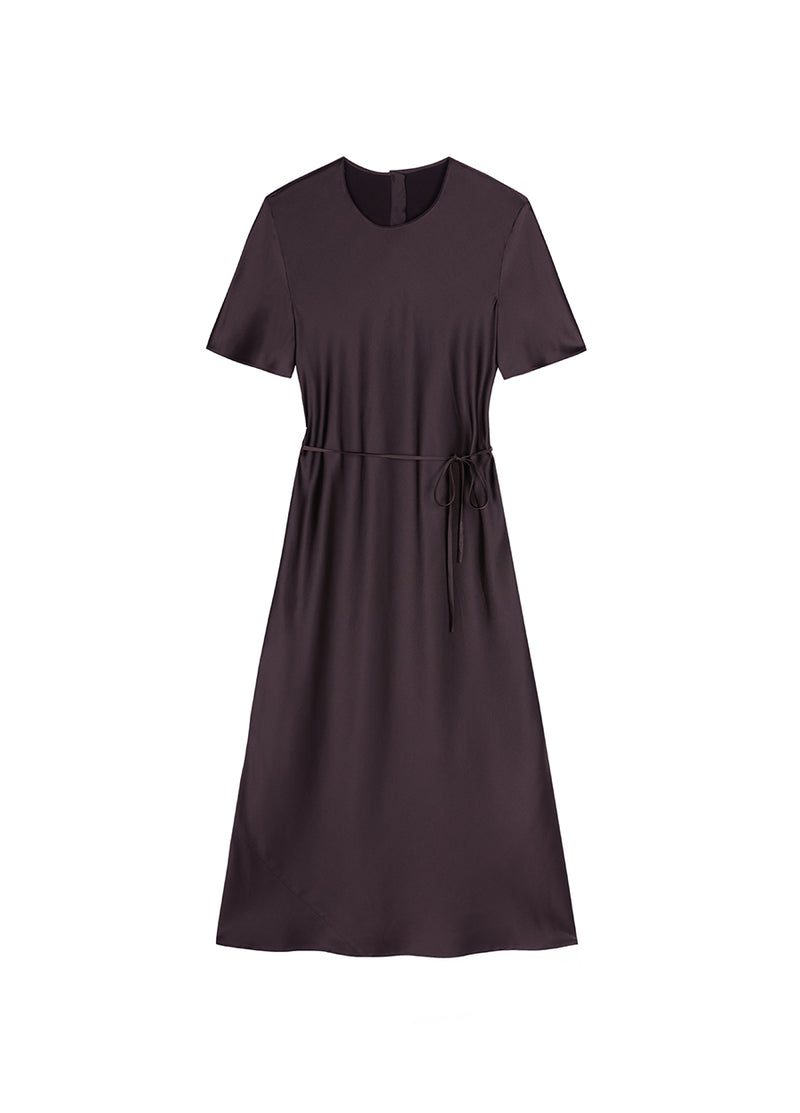 Dresses/JNBY Satin Tea-length Sleeveless Dress Brown