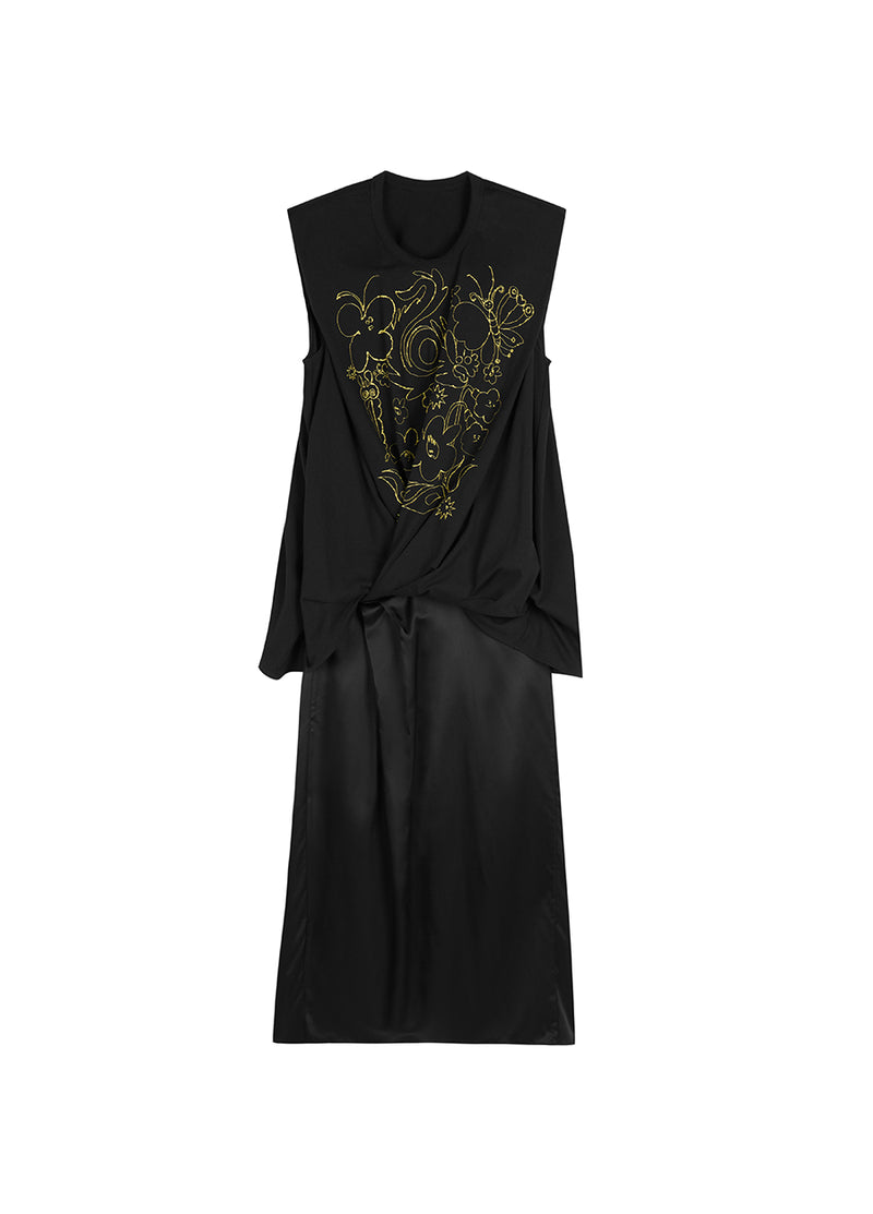 Dresses/JNBY Ankle-length Drawstring Shift Sleeveless Dresses Black