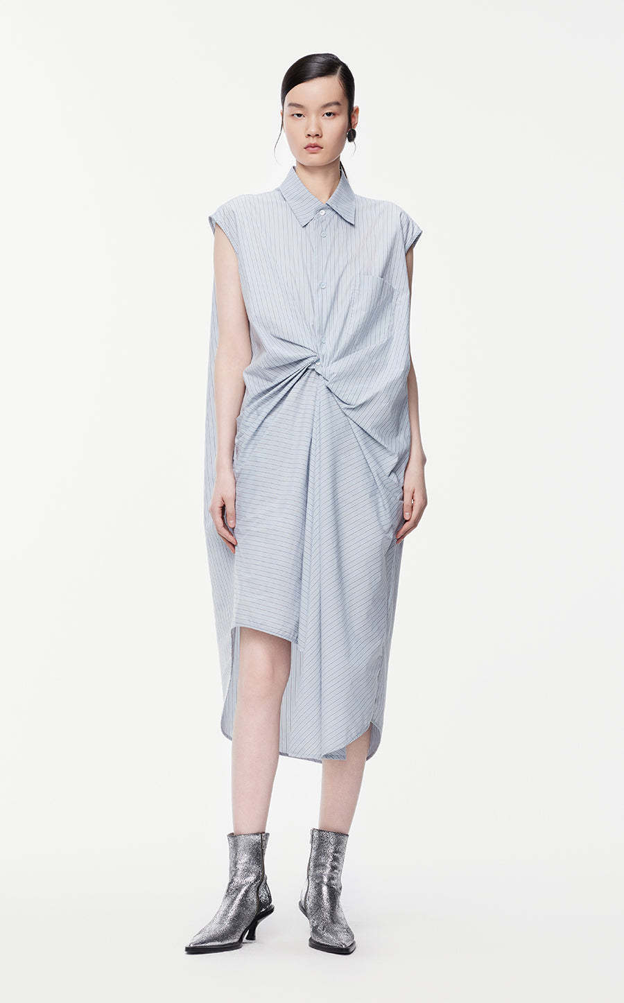 Dresses/JNBY Knee-length Sleeveless Dresses Grey