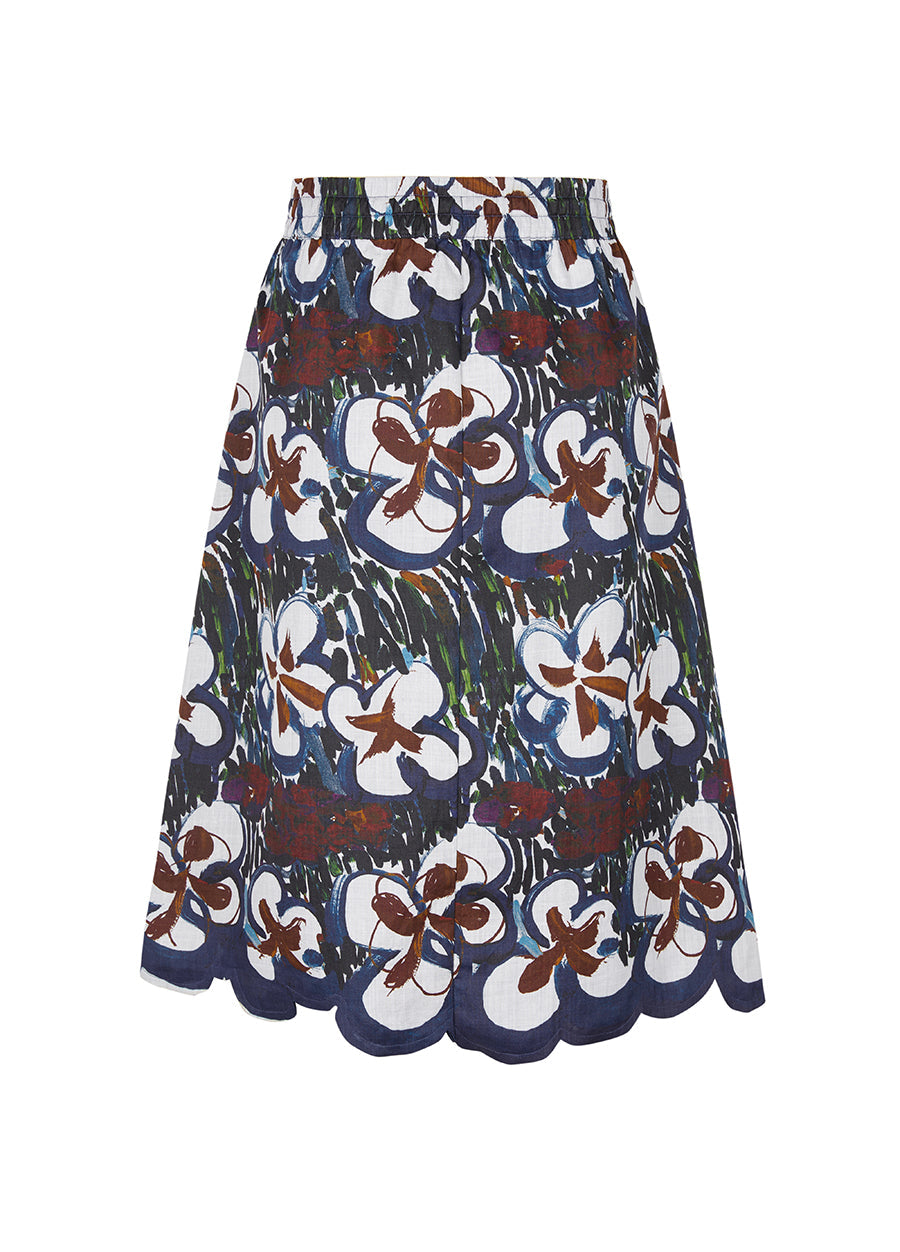 Skirt/JNBY A-line Midi Skirt DeepSkyBlue4