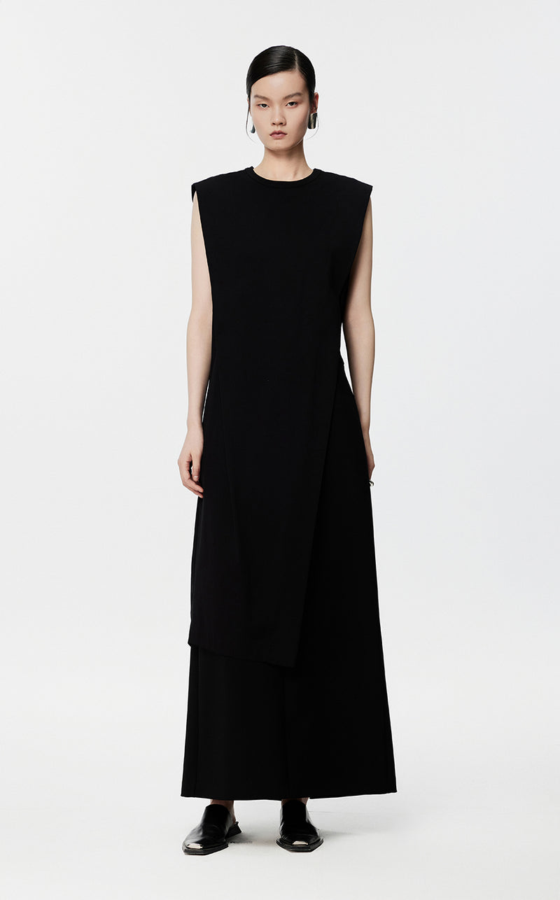 Dresses/JNBY T-shaped Side Slit Sleeveless Dresses Black